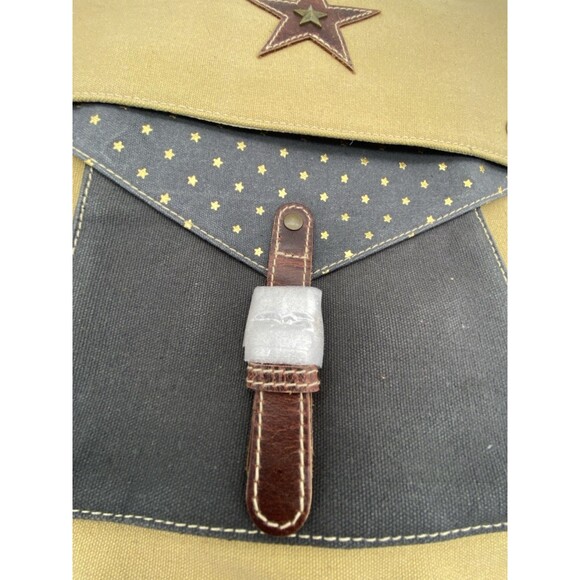 Sixtease Western Carina Shoulder Satchel Purse Leather Canvas Stars Western NWT - Picture 6 of 16